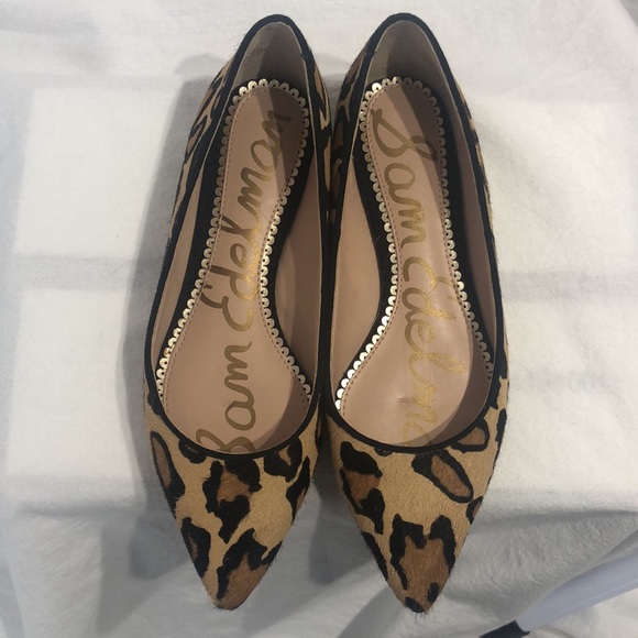 Sam Edelman Rae Leopard Print Pony Hair Flat Sz 5 - Picture 4 of 6